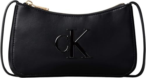 Calvin Klein Bolso de mano Mujer Bold Mini con cierre de cremallera, Negro (Black), Talla Única