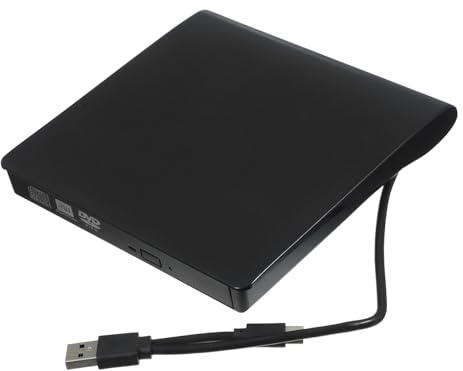 Toddmomy Unidad Externa De Disco Óptico USB 3.0 y Type-c para Pc, Reproductor y Grabadora De DVD y CD Portátil, Compatible Múltiples Formatos, Color Negro, Uso Versátil para Escritorio y Portátil
