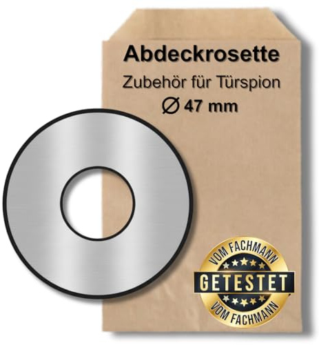 Premium Abdeckrosette für Türspion – Zubehör zur Abdeckung alter Bohrungen | Ø 47 mm Außendurchmesser, Kunststoff, farb auswahl (Silber)