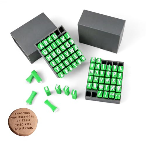 Alphabet Tonstempel Set, 2 Stück Ton Stempel Set, Tonstempel Buchstaben Set | Anzahl Symbol Alphabet Buchstabenstempel für Ton und Keramik, für Kunst und Handwerk, Stempel Buchstaben Set, DIY-Kunst-Kit