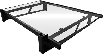 Wasabi - Marquesina Puerta Exterior 120x80 cm Axis – Policarbonato Sólido 2,7mm – Soportes de Hierro Negro – Fácil Montaje – Tejadillo Protección Lluvia Ventana – Cubierta Resistente Jardín Terraza