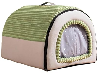 Cama para gatos pequeños con solapa de puerta, cama tipo cueva para gatos para interiores y exteriores, cama cerrada extraíble y lavable a máquina, cama plegable para mascotas, tienda de campaña