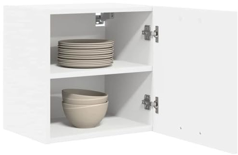 vidaXL Hängeschrank mit Speicher Weiß 40 x 31 x 40 cm Holzwerkstoff, Großzügiger Stauraum, Moderne Küchenschränke, robust, rechteckiges Design, clevere Innenorganisation