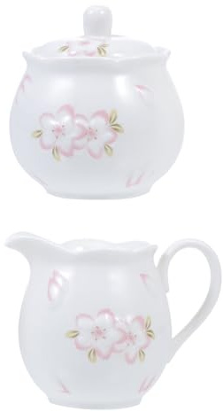 NUOBESTY Boîte à Sucre Blanche avec Couvercle et Pot à Lait Blanc Résistant Haute Température Ustensile à Café Maison Restaurant et Fêtes