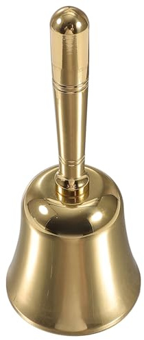 OATIPHO Cloche de Service à Main en Laiton Moyen Cloche de Table pour Restaurant et Bar Sonnette Sonore pour Réception et Fête Accessoire Léger et Portable Usage Professionnel et