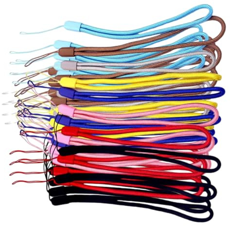 Lot de 50 dragonnes en nylon pour clés USB, téléphone, appareil photo, 19 cm de long, pour clés, portefeuille, porte-badge, cordon en nylon