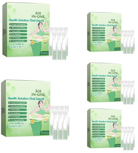 Orale Flüssigkeit zum Abnehmen, Abnehmen Tropfen zum Trinken, Six-in-One Weight Loss Drops, Fettverbrenner, Fatburner, Bauchfett Schnell Loswerden, Bauch Weg, Straffung & Slim, 5 Stück