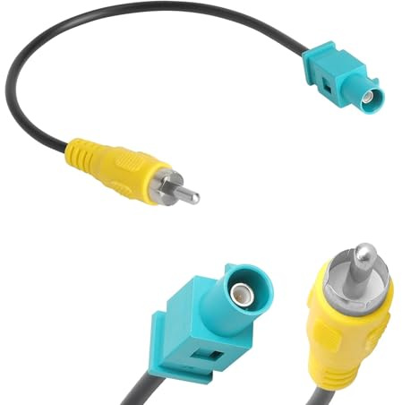 HENGBIRD Fakra-adapter fakra-till-rca bakre kameraadapter mercedes adapter fakra till rca cinch fakras-adapter för bakkamera video adapterkabel, 20 cm för Mercedes Comand Ford Blaupunkt NX Jaguar