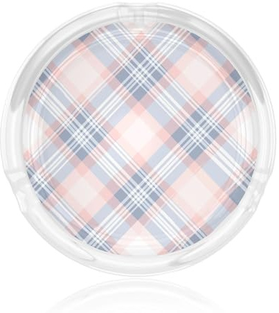 Ash Tray Glass Ashtray, Ashtrays for Smokers Indoor Tabletop Decoration (Pink Blue Grid)