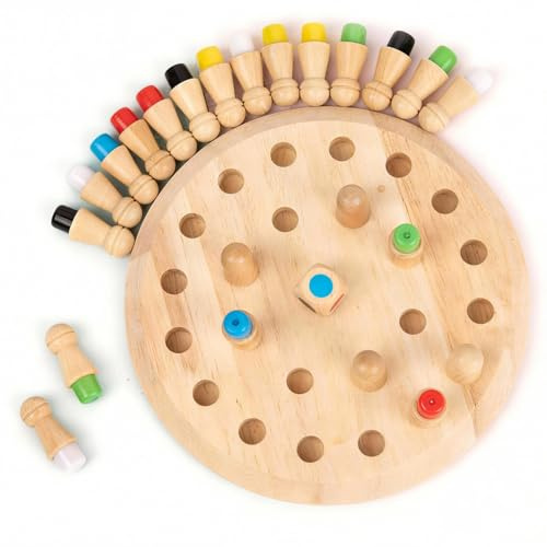 yolzhxe Ajedrez de Memoria, Juguetes Montessori Educativo, Memory Juego Niños, Juego de Mesa para Mejorar la Memoria y el Reconocimiento de Colores, para Niños y Adultos