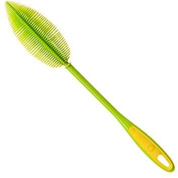 Kochblume Flaschenbürste 36cm | Premium-Silikon & BPA frei| Hitzbeständig | Spülmaschinenfest | Für Trinkflaschen, Thermoskannen & Gläser | Farbe: limette