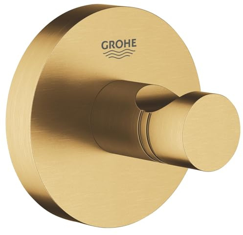 GROHE Essentials, Bademantelhaken mit verdeckter Befestigung (langlebige und pflegeleichte Oberfläche, einfache Montage), gold, 40364GN1