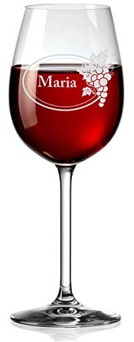 Weinglas mit Gravur - Leonardo Rotwein-Glas 460ml - Geschenkidee für Männer, Frauen zum Geburtstag - Weißwenglas personalisiert für Mama - Geschenk für Sie & Ihn - Motiv Wein Emblem