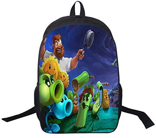 WANHONGYUE Plants vs. Zombies Jeu Image Backpack Cartable Sac d'école Étudiant Sac à Dos de Loisirs pour Filles Garçons /16