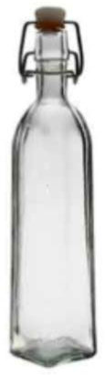 Vidrios de Levante Botella Cuadrada 300ml – Set 6 Unidades – Vidrio Reciclado – Botellas Elegantes y Resistentes
