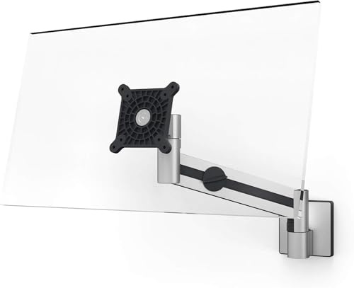 Durable Monitor Mount Pro Wall for 1 Screen - Monitor Wall Stand with Gas Spring Arm & Bracket for Wall Attachment - VESA 75/100 - For 21 - 27 Inch Screens - Height Adjustable, Rotate & Tilt