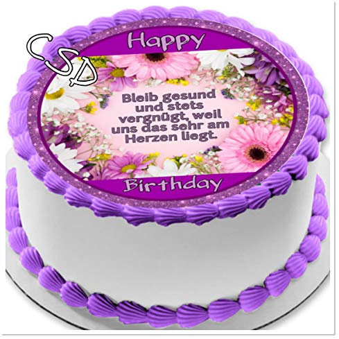 Tortenaufleger Geburtstag 017, Essbare Tortendeko, Tortenbild Geburtstag, Zuckerpapier