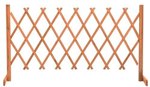 vidaXL Tannenholz Massiv Garten Rankzaun Erweiterbar Rankgitter Rankhilfe Spalier Pflanzengitter Blumengitter Holzgitter Orange 150x80cm