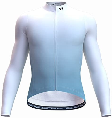 Wulibike Radtrikot Herren Langarm - Rennrad Trikot Herren Reißverschluss mit Taschen, Frühling Herbst Atmungsaktiv feuchtigkeitsaufnahm Radtrikot
