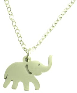 Kette kleiner Elefant Afrika Ethno Edelstahl Anhänger silbern Juvelato