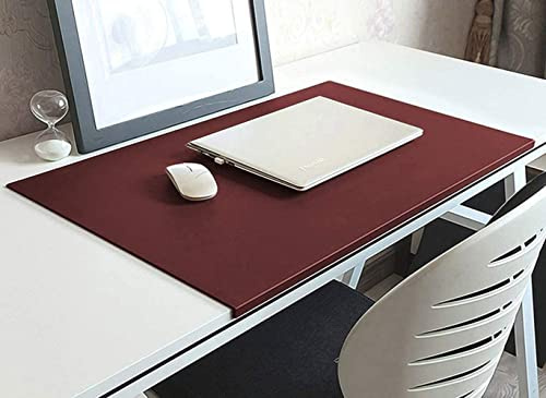 Schreibunterlage Groß Mauspad Tischunterlage mit Kantenschutz | 120X50cm, Schreibtischunterlage aus Faux Leder, Wasserdichte und Rutschfeste, Dick 2mm, für Büro und Zuhause