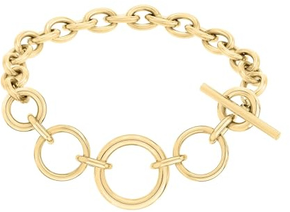 Tamaris Armband für Damen im Chunky Style, mit T-Bar Verschluss, wasserfest aus Edelstahl