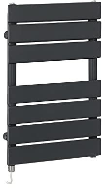 Milano Lustro 400W Anthracite Flat Panel Electric Heated Towel Rail - 600mm x 400mm