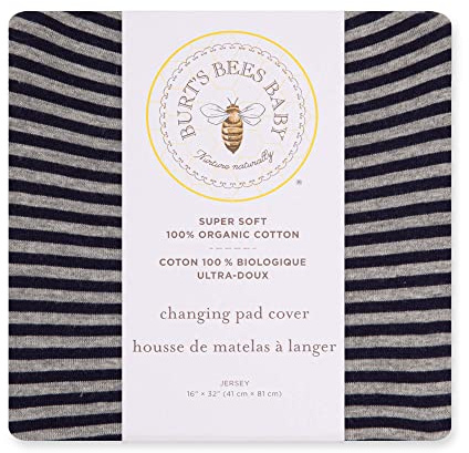 Burt's Bees Baby - Wickelauflagenbezug, 100% Bio-Baumwolle, für Standard-Wickelunterlagen (40,6 x 81,3 cm)