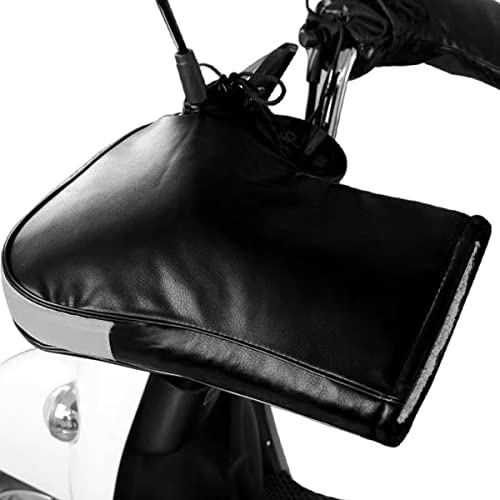 Manchons de guidon de moto imperméables en cuir PU épais coupe-vent avec bande réfléchissante pour moto, scooter, vélo