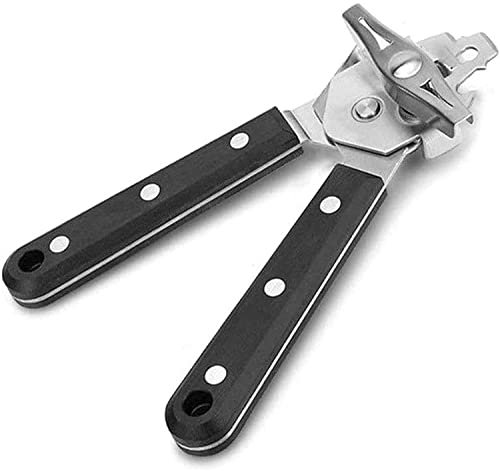 Abrelatas manual de acero inoxidable - Abrelatas con empuñadura de seguridad antideslizante para personas mayores con artritis - Hecho de materiales industriales resistentes para cocinar en la cocin