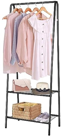 Youyijia kleiderständer garderobenständer Clothes Rack Clothing kleideraufbewahrung Rollen stabil kleiderstangen schwarz