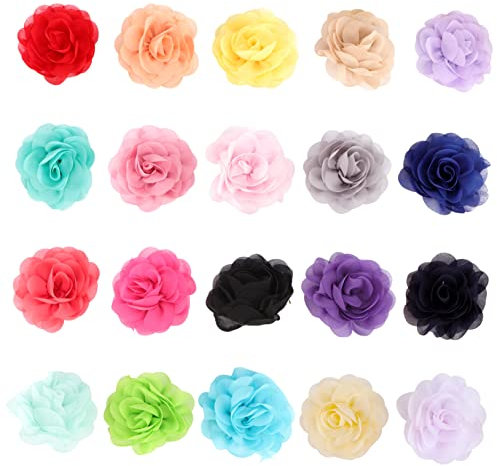 Mikinona 20stücke Haarclip Set Aus Chiffon Blumen Haaraccessoires Für Und Mädchen Für Partys Hochzeiten Und Tägliche Dekoration