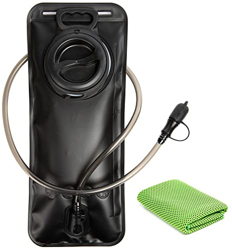 GYGYL Premium Hydration Bladder with Bite Valve, BPA-Free, Antibacterial and Leak-Proof, Suitable for Every Hydration Pack, for Sports and Camping Cycling Running-2 Litres, Black
