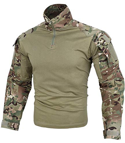 KRYDEX GEAR kampskjorta G3 taktisk skjorta militär utomhus airsoft kamp jakt skjorta för män, Kamouflage, L