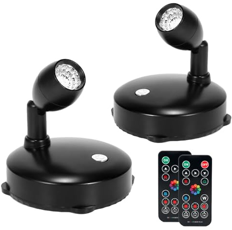 KANESIKI Cordless Spotlight Battery Operated, RGB Uplights with Remote