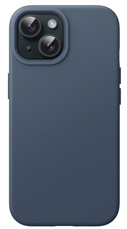JETech Silicone Case for iPhone 15, Storm Blue | Silky Soft Touch, Shockproof Protection, Scratch Resistant, Microfiber Lining