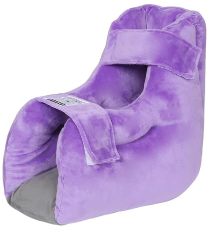 Ehucon Velours-Fersenschutz, Bettwund-Kissen für Druckstellen, Samt-Fußkissen, Stützstiefel für bettlägerige Patienten, Knöchelkissen, Fersenschutz gegen Fersenschmerzen (1 Stück), Violett