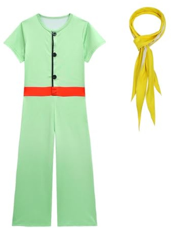 Lito Angels Déguisement Prince Garçons 11-12 ans, Vert avec Écharpe Jaune
