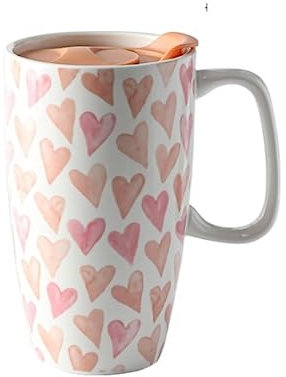 Becher Kaffeebecher Tasse Tassen 550 Ml Becher, Kreativer Keramikbecher Mit Deckel, Super Großer Trinkbecher Für Zuhause, Büro, Kaffeetassen Kaffeetassen Tassen Teetasse (Color : A, Size : 600ml)
