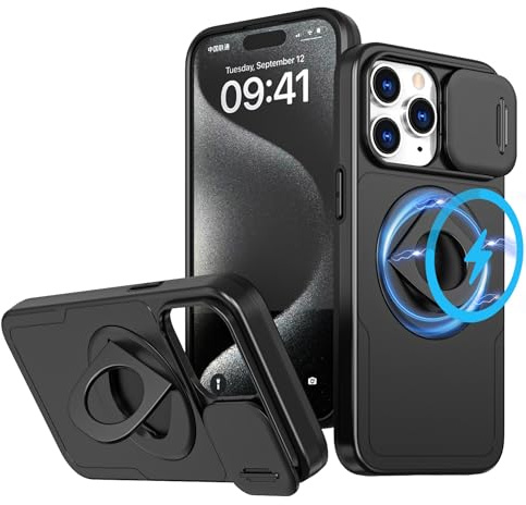 LXHGrowH Cover per iPhone 11 Pro Militare Antiurto Armor, Nero | Custodia Anti-shock Protettivo di Militare Grade Armor, Compatibile con MagSafe, con Scorrevole Protezione Fotocamera