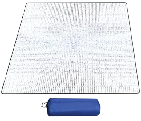 Zeltmatte, Bodenmatte, Camping, Schlafschaummatte, Bodenunterlage, Camping-Schaumstoffunterlage mit Aluminiumfolie, Thermo-Campingmatte, faltbares Zelt, Aluminiumfolienunterlage für Outdoor-Camping