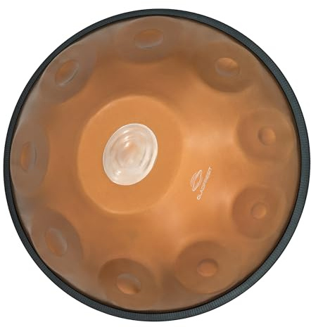 GLADFRESIT Master Series Handpan, Purple, 440 Hz, 20 Zoll, 9 Töne, D-Moll Kurd, mit Rucksack, Ständer, Kurs, Reinigungstuch, Stimmhammer und Seilkante. (Master Series Gold)