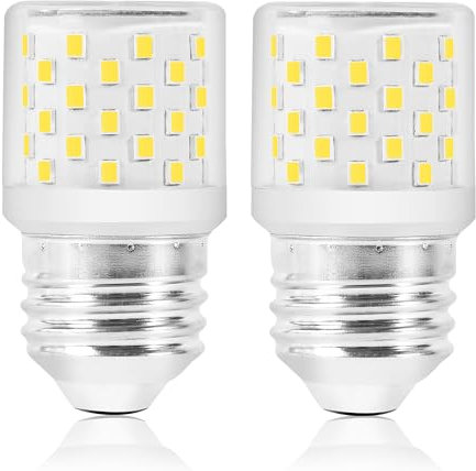 KUNKA E26 Ampoules LED équivalentes à 50W, ampoules Edison, A19 à culot moyen, culot à vis E27 E26 universel pour réfrigérateur, lustre, ventilateur de plafond (Blanc Chaud 3000K, Lot de 2)