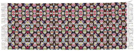 Kaschmir-Schal mit bunten Blumen und Totenköpfen – modischer Damenschal, quadratisch, atmungsaktiv, Halstuch, Decken-Dekoration, Schwarz , Einheitsgröße