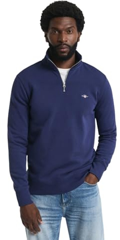 GANT herr Tröja Reg Shield Half Zip Sweat, persisk blå, L