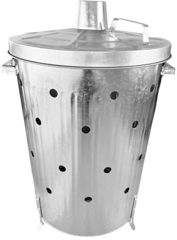 Rori Bidone per il fuoco XL per rifiuti da giardino con coperchio, rotondo (110 l)