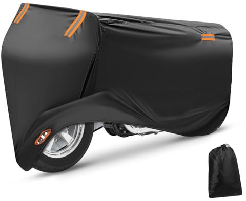 Mobestech Telo Coprimoto e Antivento Per Esterni Con Fori Per Serratura Robusto in Oxford Adatto Per Moto Da Cross Scooter e Bicicletta Protezione Per Tutte Le Stagioni