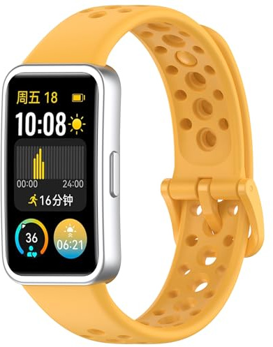 SMYAOSI Rem kompatibel med Huawei Band 10 9 8 armband, justerbart silikonarmband mjukt sportersättningsband fitnessband för Huawei Band 10 9 8 Smartwatch tillbehör, En storlek, Silikon, Ingen ädelsten