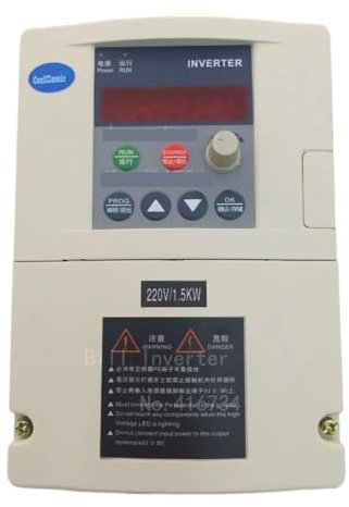 BOOGHIGC Inverter VFD ZW-S1-2T Inverter 1,5KW/2,2KW monofase 110V/220V Ingresso e Motore trifase con Cavo da 2M e Pannello wyt01(1.5kw 110v)