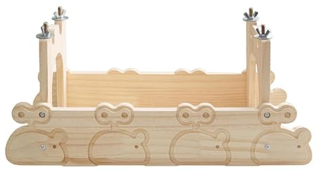 F Fityle Pont en Bois pour Cochon d'Inde, Facile à Installer, Design Creux, Jouets pour Chinchilla, Maison pour Petits Animaux, pour Hamsters, Souris, C